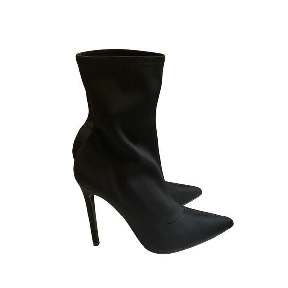 Asos Design Boots Women's Size 9.5M Black Esmerelda High Heeled Sock Stretch - Picture 8 of 11